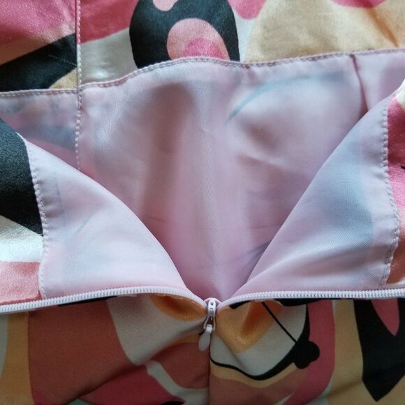 Apt. 9 Stretch Silk-Look Fully Lined Skirt Size 6 Peach and Brown - Beautiful! - Picture 13 of 16